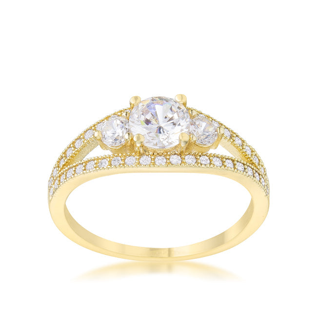 Everyday Edge Signature Icon Genna 1.1ct CZ 14k Gold Delicate Classic Ring - Friggin Jewelry Fashion