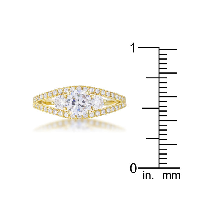 Everyday Edge Signature Icon Genna 1.1ct CZ 14k Gold Delicate Classic Ring - Friggin Jewelry Fashion