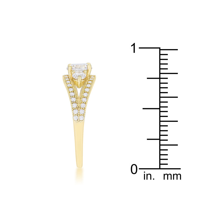 Everyday Edge Signature Icon Genna 1.1ct CZ 14k Gold Delicate Classic Ring - Friggin Jewelry Fashion
