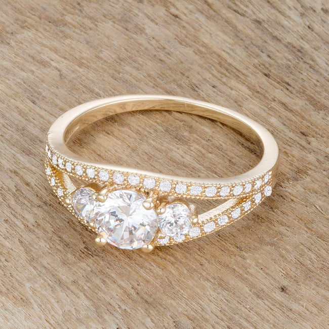 Everyday Edge Signature Icon Genna 1.1ct CZ 14k Gold Delicate Classic Ring - Friggin Jewelry Fashion