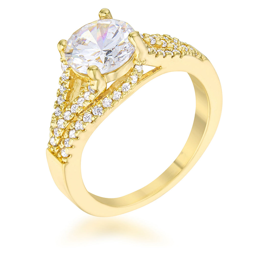 Covetable Icon Classic Line Irine 2.3ct CZ 14k Gold Classic Ring - Friggin Jewelry Fashion