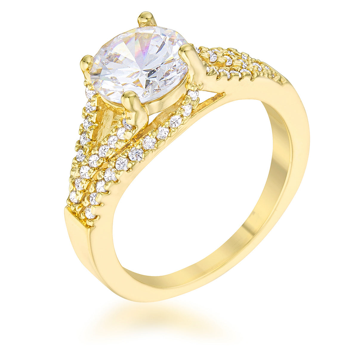 Covetable Icon Classic Line Irine 2.3ct CZ 14k Gold Classic Ring - Friggin Jewelry Fashion