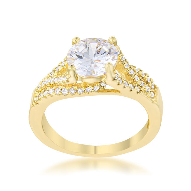 Covetable Icon Classic Line Irine 2.3ct CZ 14k Gold Classic Ring - Friggin Jewelry Fashion