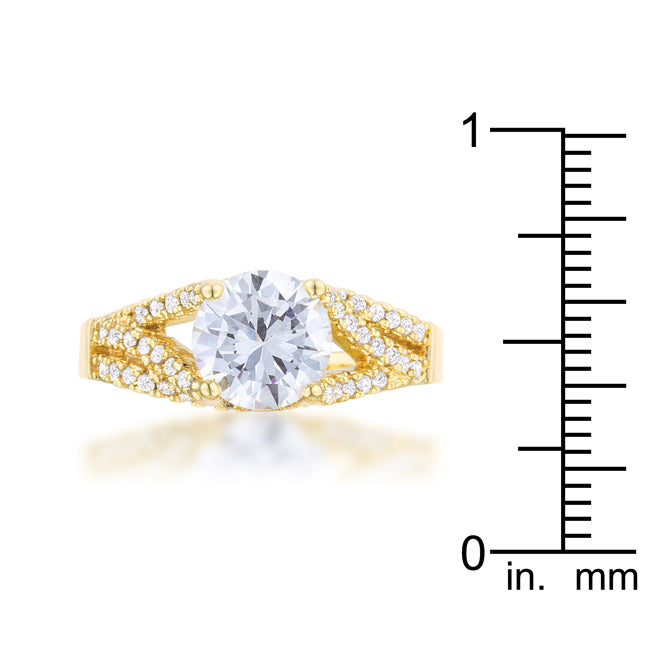 Covetable Icon Classic Line Irine 2.3ct CZ 14k Gold Classic Ring - Friggin Jewelry Fashion
