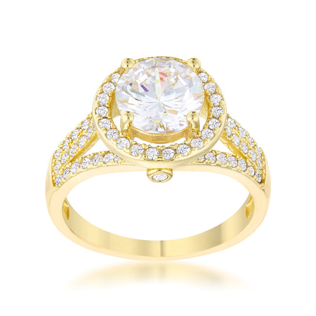 Magnetic Spark Modern Icon Marylin 2.5ct CZ 14k Gold Classic Ring - Friggin Jewelry Fashion