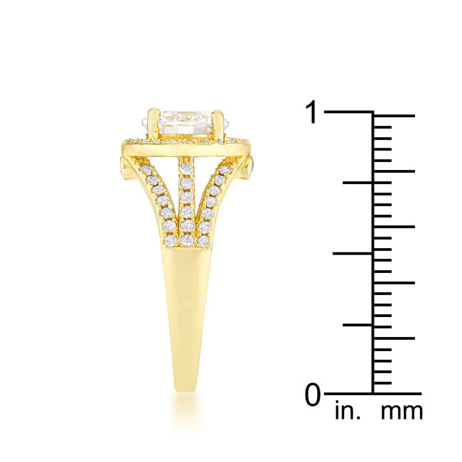 Magnetic Spark Modern Icon Marylin 2.5ct CZ 14k Gold Classic Ring - Friggin Jewelry Fashion
