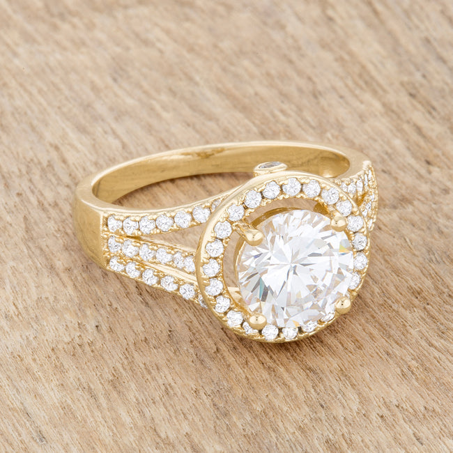 Magnetic Spark Modern Icon Marylin 2.5ct CZ 14k Gold Classic Ring - Friggin Jewelry Fashion