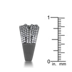 Radiant Edge Classic Series Kina 1.7ct Clear CZ Hematite Contemporary Cocktail Ring - Friggin Jewelry Fashion