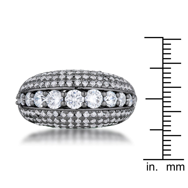 Refined Edge Signature Line Krista 1.5ct CZ Hematite Contemporary Cocktail Ring - Friggin Jewelry Fashion