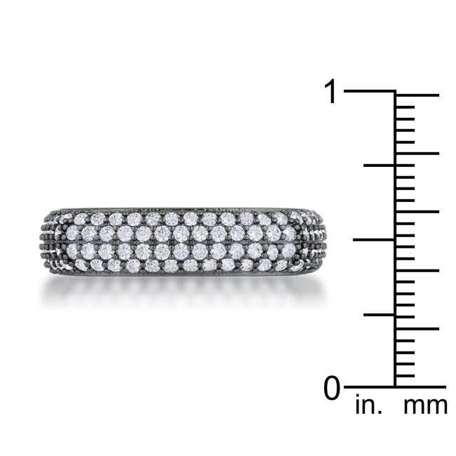 Sovereign Edge Modern Edit Jana 1.29ct CZ Hematite Contemporary Square Band Ring - Friggin Jewelry Fashion