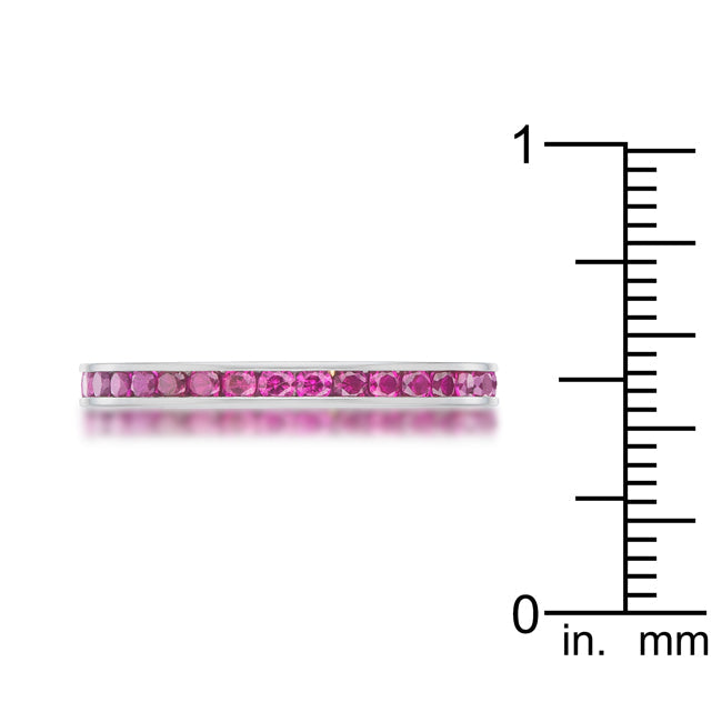 Proper Classic Everyday Edit Teresa 0.5ct Garnet CZ Stainless Steel Eternity Band - Friggin Jewelry Fashion