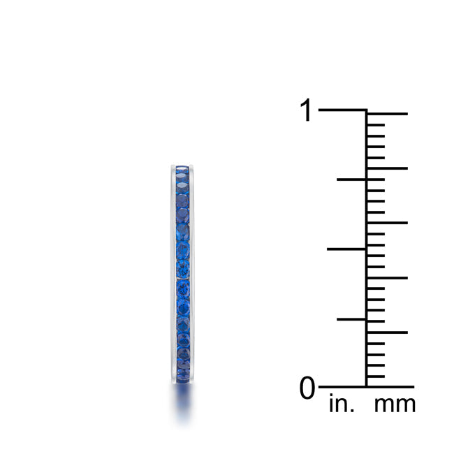 Clever Spark Modern Line Teresa 0.5ct Sapphire CZ Stainless Steel Eternity Band - Friggin Jewelry Fashion