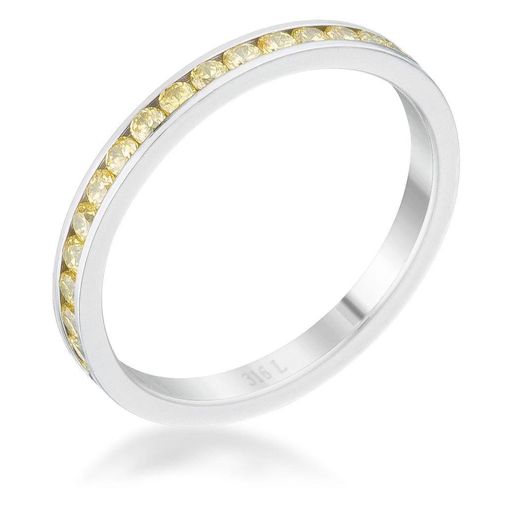 Playful Form Heritage Edit Teresa 0.5ct Jonquil CZ Stainless Steel Eternity Band - Friggin Jewelry Fashion