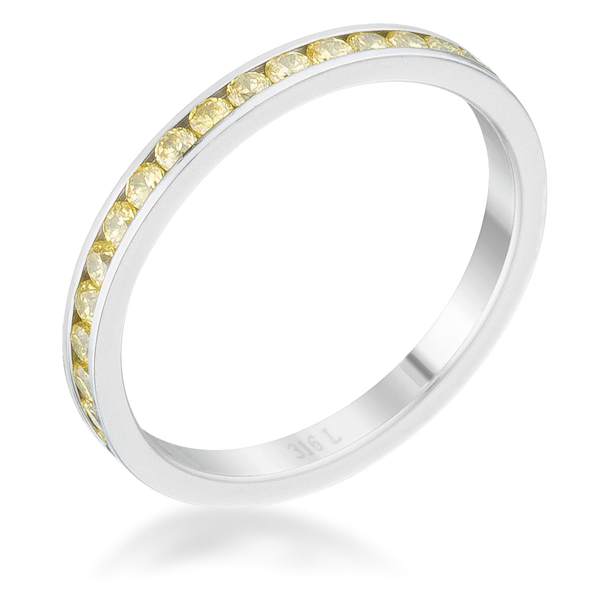 Playful Form Heritage Edit Teresa 0.5ct Jonquil CZ Stainless Steel Eternity Band - Friggin Jewelry Fashion