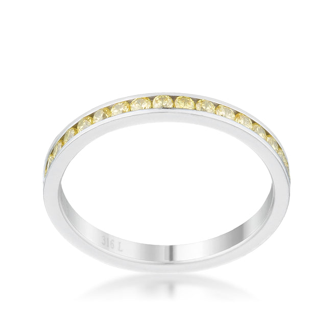 Playful Form Heritage Edit Teresa 0.5ct Jonquil CZ Stainless Steel Eternity Band - Friggin Jewelry Fashion
