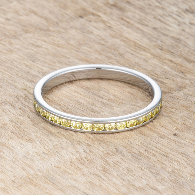 Playful Form Heritage Edit Teresa 0.5ct Jonquil CZ Stainless Steel Eternity Band - Friggin Jewelry Fashion