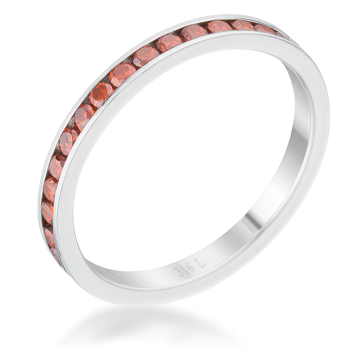 Couture Spark Refined Edit Teresa 0.5ct Dark Champagne CZ Stainless Steel Eternity Band - Friggin Jewelry Fashion