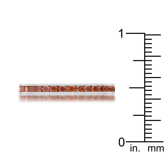 Couture Spark Refined Edit Teresa 0.5ct Dark Champagne CZ Stainless Steel Eternity Band - Friggin Jewelry Fashion