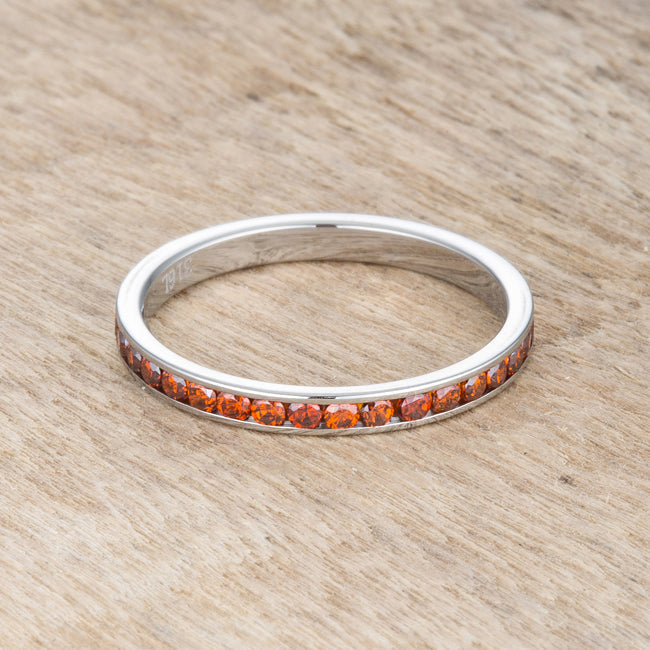 Couture Spark Refined Edit Teresa 0.5ct Dark Champagne CZ Stainless Steel Eternity Band - Friggin Jewelry Fashion