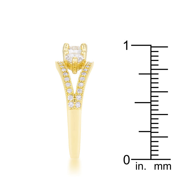 Polished Edge Timeless Edit Geneviere 1.45ct CZ 14k Gold Classic Ring - Friggin Jewelry Fashion