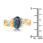 Studio Edge Signature Edit Justine 2ct Mystic CZ 14k Gold Classic Oval Ring - Friggin Jewelry Fashion