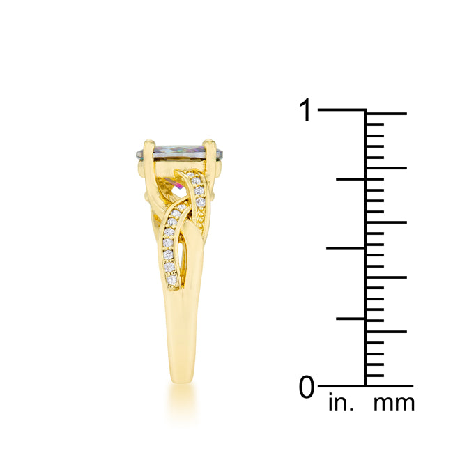 Studio Edge Signature Edit Justine 2ct Mystic CZ 14k Gold Classic Oval Ring - Friggin Jewelry Fashion