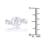 Classic Line Sculpted Edit Justine 2ct CZ Rhodium Classic Oval Ring - Friggin Jewelry Fashion