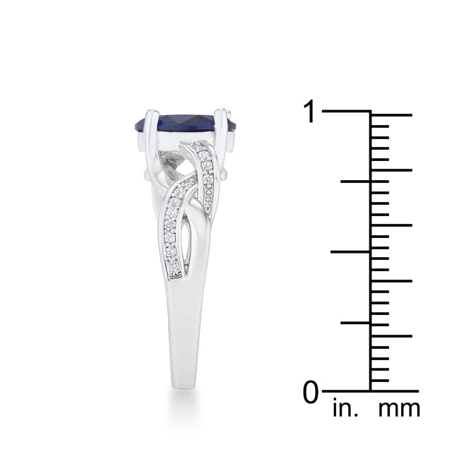 Exclusive Spark Timeless Edit Justine 2ct Sapphire CZ Rhodium Classic Oval Ring - Friggin Jewelry Fashion