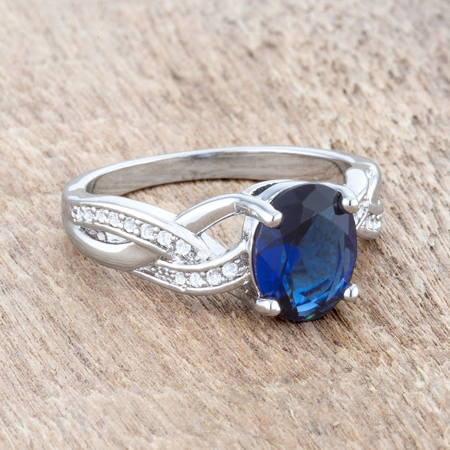 Exclusive Spark Timeless Edit Justine 2ct Sapphire CZ Rhodium Classic Oval Ring - Friggin Jewelry Fashion