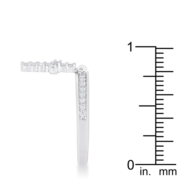 Desired Whisper Couture Line Christine 0.2ct CZ Rhodium Cross Charm Ring - Friggin Jewelry Fashion