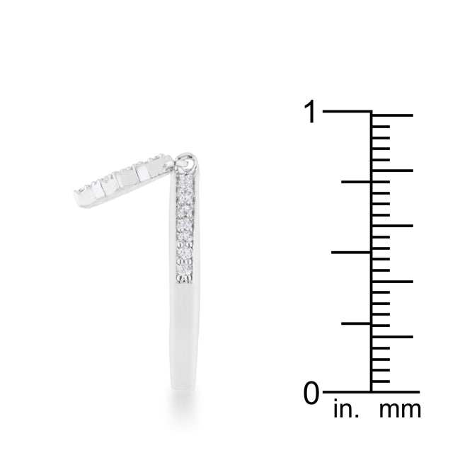 Everyday Spark Modern Icon Snowflake 0.35ct CZ Rhodium Simple Holiday Charm Band Ring - Friggin Jewelry Fashion Winter