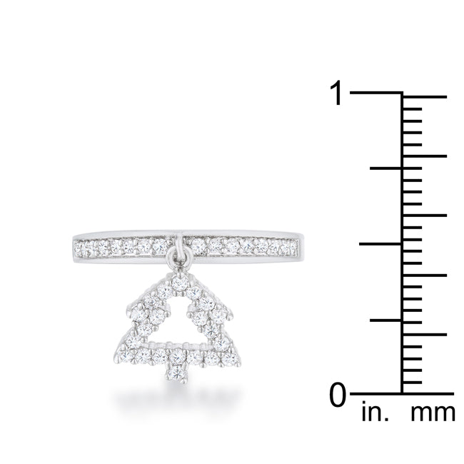 Timeless Spark Heritage Edit Christmas Tree 0.3ct CZ Rhodium Holiday Charm Ring - Friggin Jewelry Fashion
