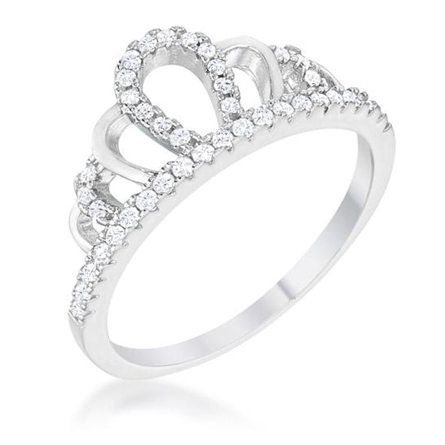 Starborn Spark Contemporary Icon Madeline 0.2ct Rhodium Simple Crown Ring - Friggin Jewelry Fashion