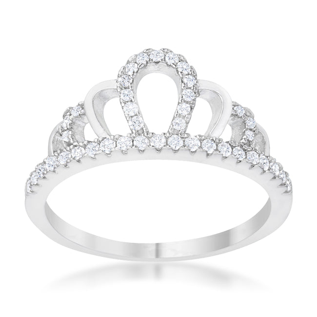 Starborn Spark Contemporary Icon Madeline 0.2ct Rhodium Simple Crown Ring - Friggin Jewelry Fashion