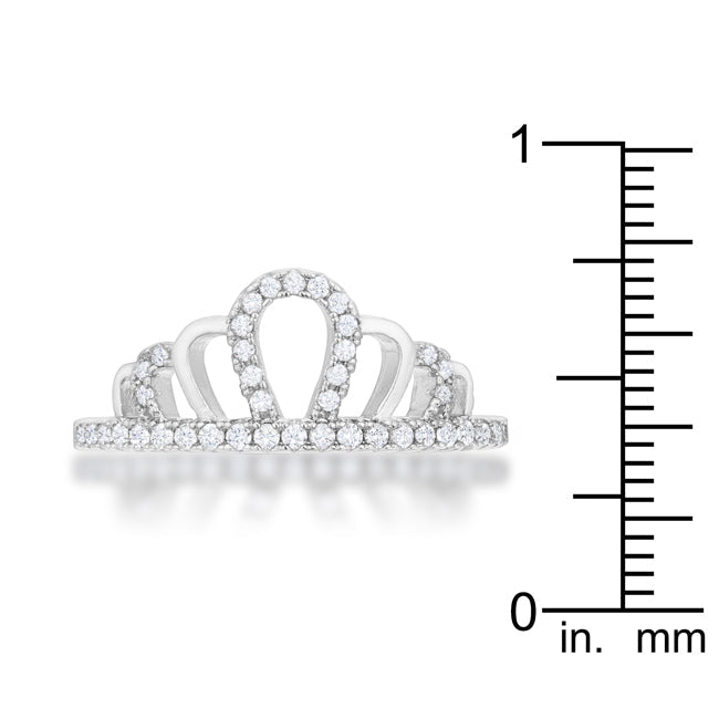 Starborn Spark Contemporary Icon Madeline 0.2ct Rhodium Simple Crown Ring - Friggin Jewelry Fashion