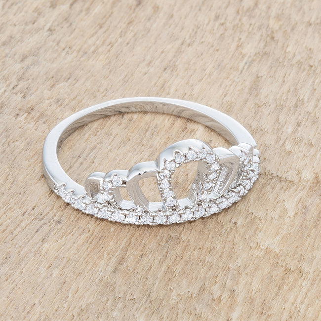 Starborn Spark Contemporary Icon Madeline 0.2ct Rhodium Simple Crown Ring - Friggin Jewelry Fashion