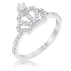 Timeless Sovereign Classic Edit Elina 0.36ct CZ Rhodium Simple Crown Ring - Friggin Jewelry Fashion
