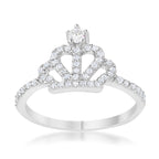 Timeless Sovereign Classic Edit Elina 0.36ct CZ Rhodium Simple Crown Ring - Friggin Jewelry Fashion