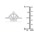 Timeless Sovereign Classic Edit Elina 0.36ct CZ Rhodium Simple Crown Ring - Friggin Jewelry Fashion