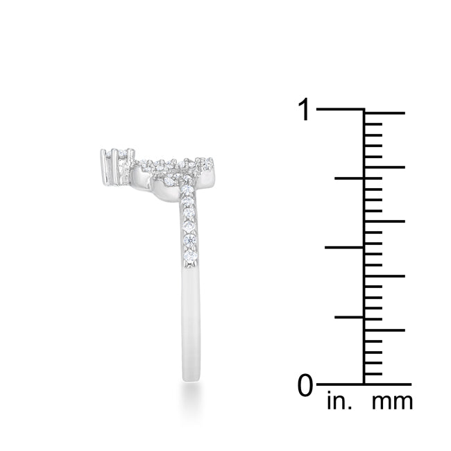 Timeless Sovereign Classic Edit Elina 0.36ct CZ Rhodium Simple Crown Ring - Friggin Jewelry Fashion