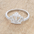 Timeless Sovereign Classic Edit Elina 0.36ct CZ Rhodium Simple Crown Ring - Friggin Jewelry Fashion