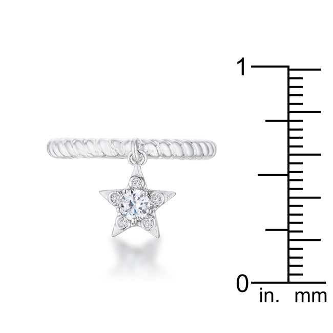 Playful Edge Contemporary Edit Cubic Zirconia Star Charm Fashion Ring - Friggin Jewelry Fashion