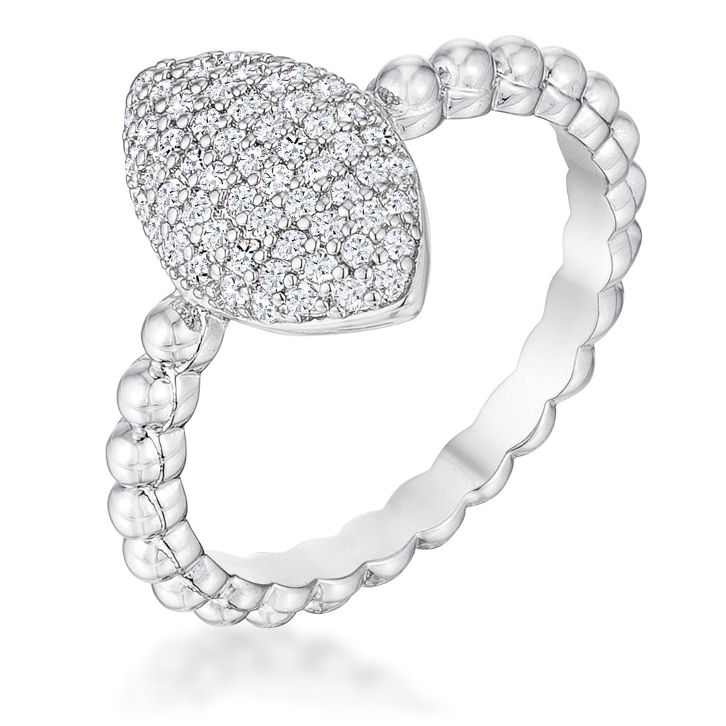 Everyday Whisper Icon Edit .3Ct Beautiful Oval-Designed Rhodium Ring With Clear CZ - Friggin Jewelry Fashion