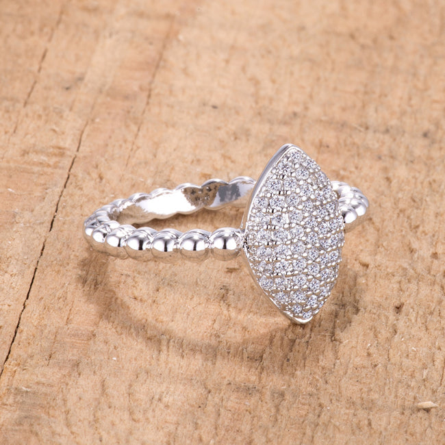 Everyday Whisper Icon Edit .3Ct Beautiful Oval-Designed Rhodium Ring With Clear CZ - Friggin Jewelry Fashion