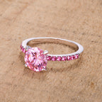 Tempting Edge Couture Line 2.3CT Pink CZ Rhodium Ring - Friggin Jewelry Fashion