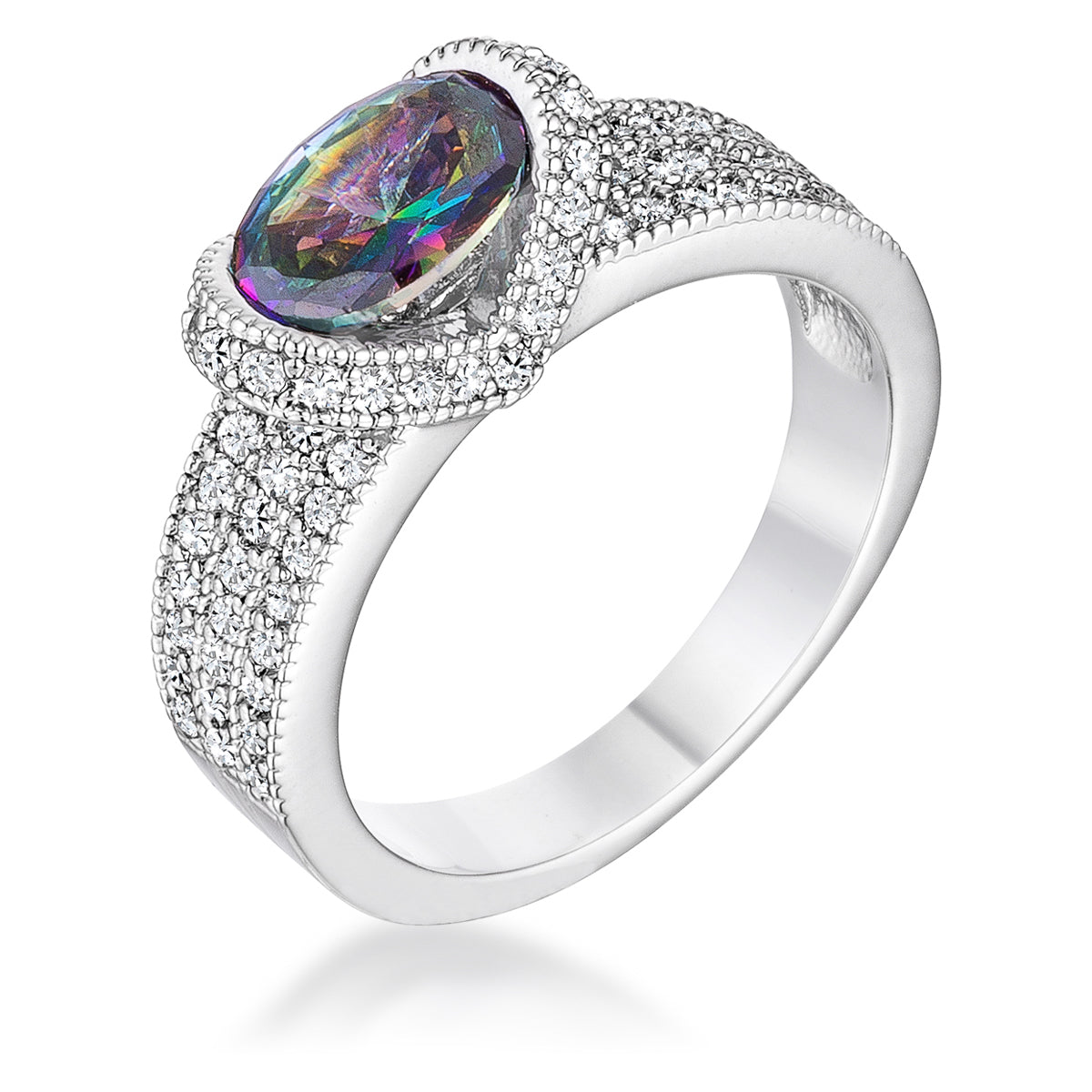 Sultry Edge Classic Muse 1.6 Ct Mystic Oval CZ Ring - Friggin Jewelry Fashion