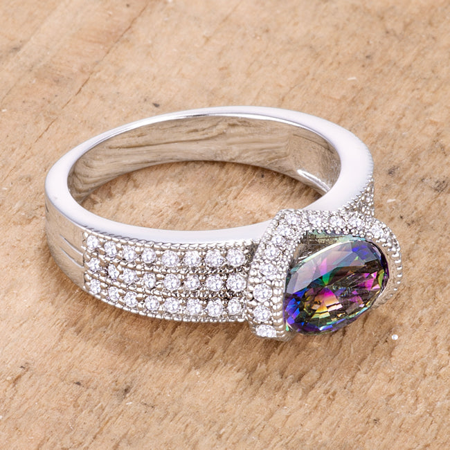 Sultry Edge Classic Muse 1.6 Ct Mystic Oval CZ Ring - Friggin Jewelry Fashion