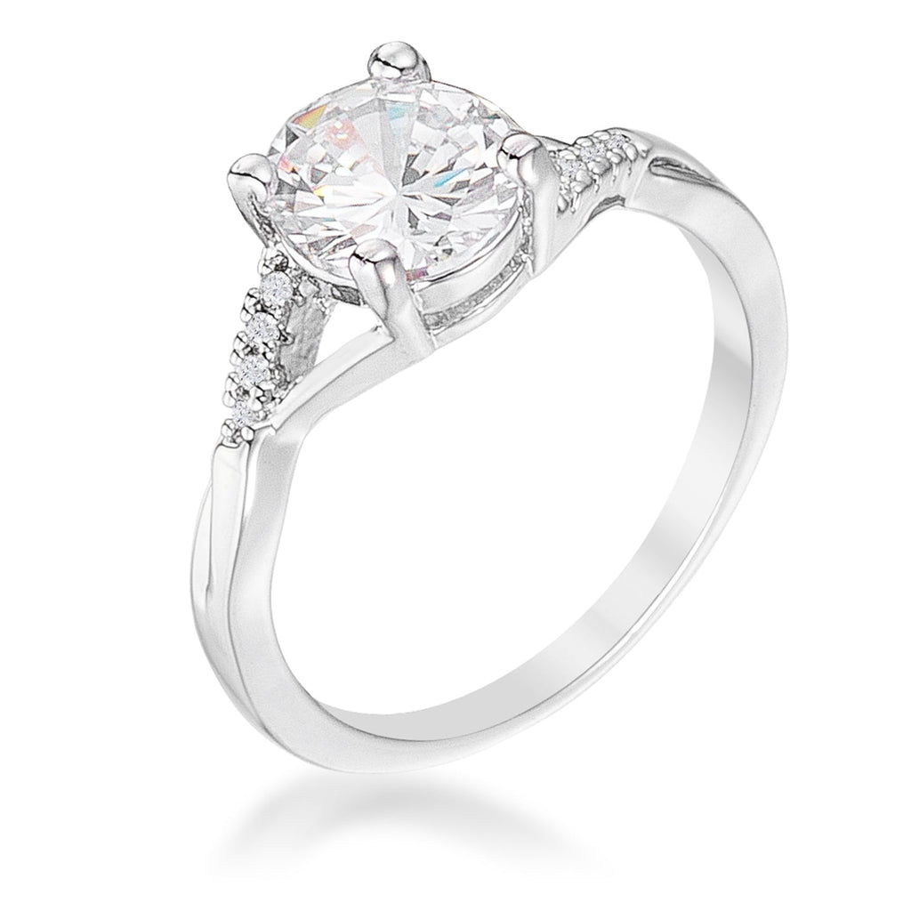 Everyday Edge Signature Icon 1.3Ct Rhodium Plated Simple Engagement Ring - Friggin Jewelry Fashion