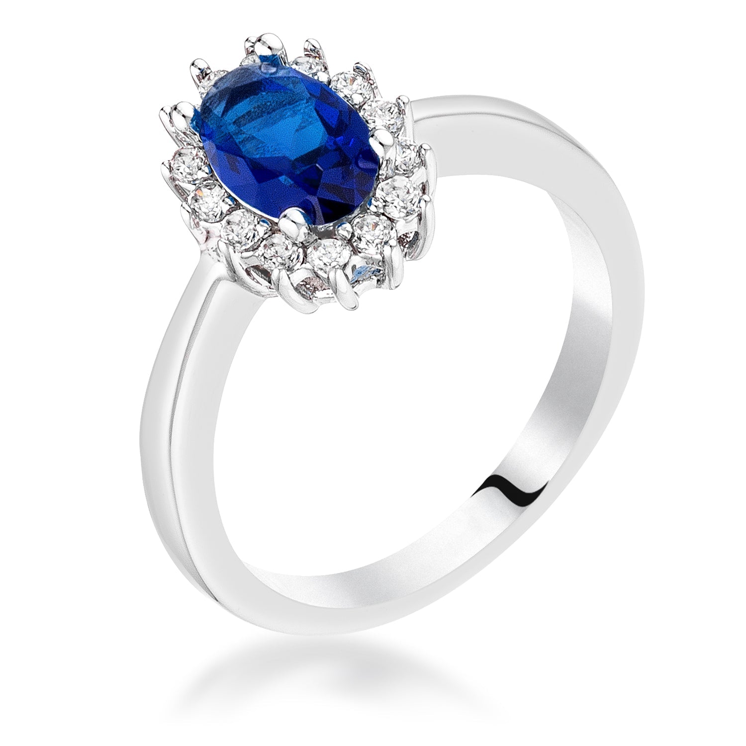 Polished Play Signature Line Sapphire Blue CZ Petite Oval Ring - Friggin Jewelry Fashion