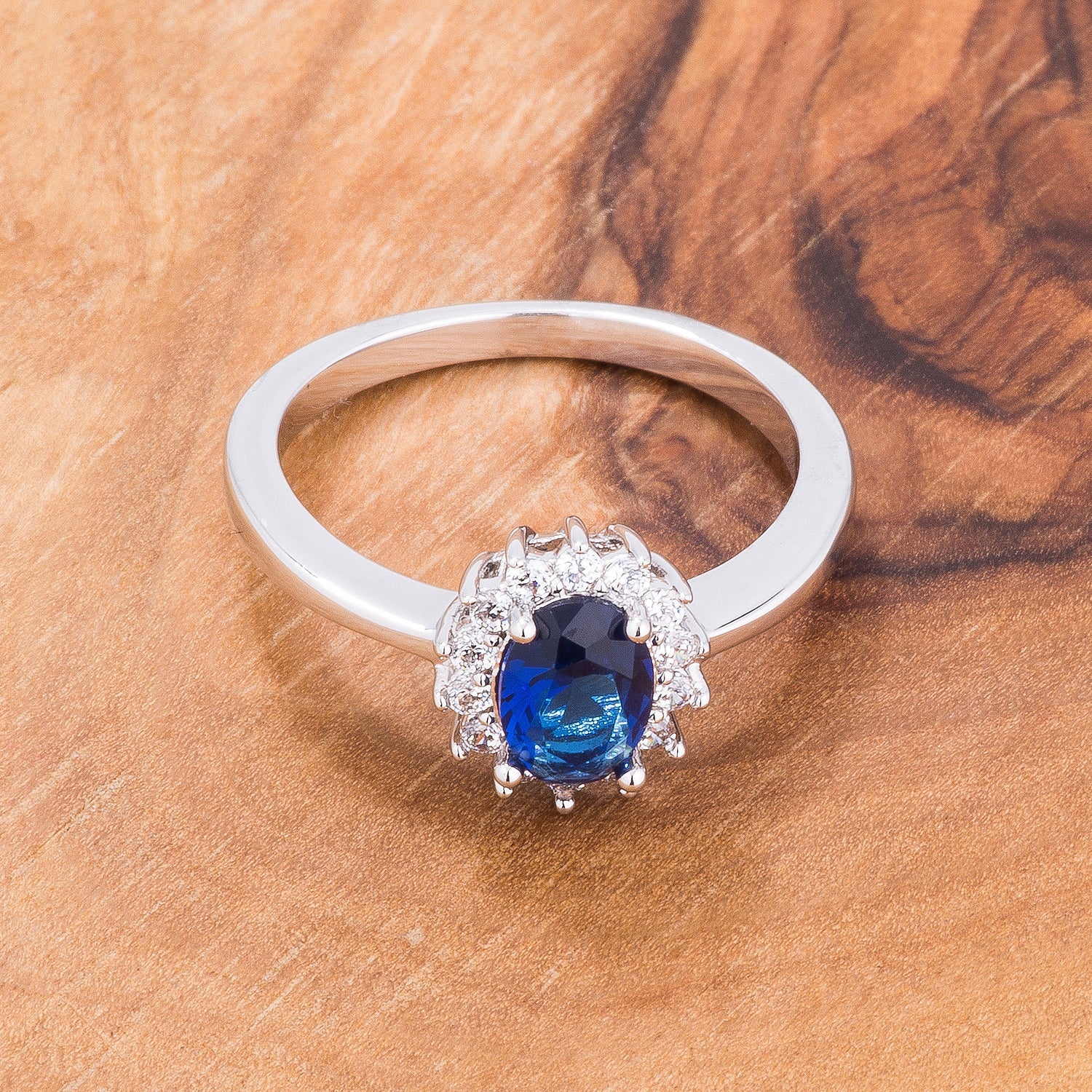 Polished Play Signature Line Sapphire Blue CZ Petite Oval Ring - Friggin Jewelry Fashion